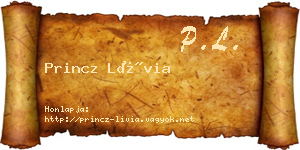 Princz Lívia névjegykártya